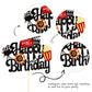 1 Pcs Movie Night Cake Topper Happy Birthday Sign Cake Pick Decorations For Theater Video Recorder Roll Camera Popcorn Hollywood