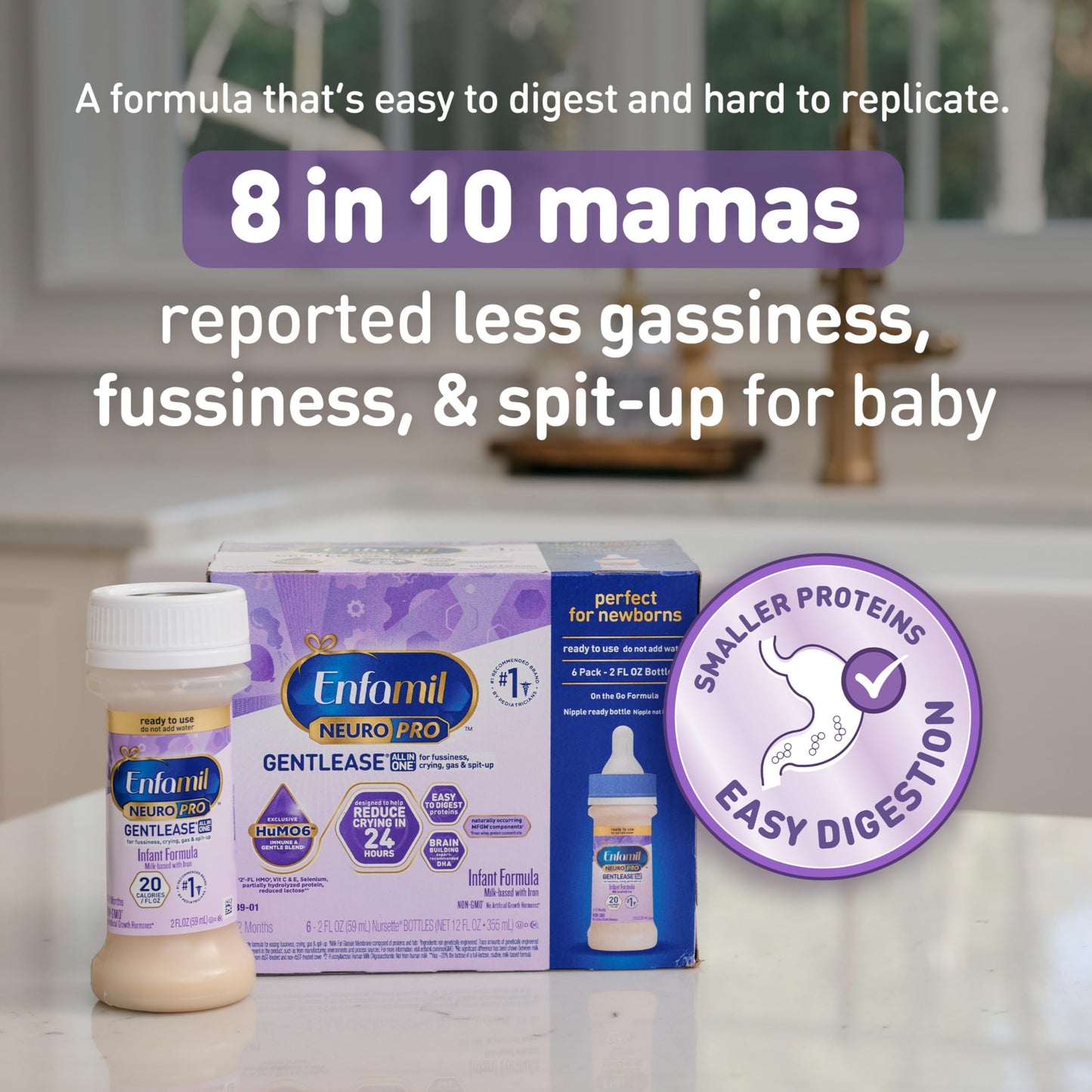 Enfamil NeuroPro Gentlease Baby Formula, Brain Support that has DHA, HuMO6 Immune Blend, Designed to Reduce Fussiness, Crying, G