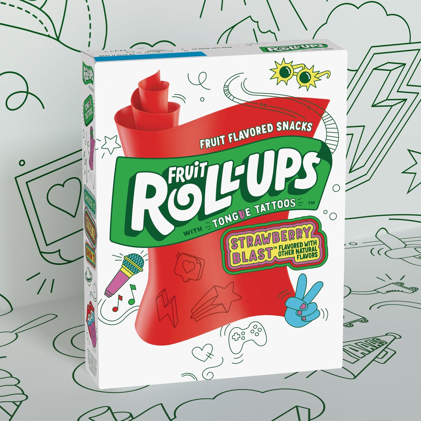 Fruit Roll-Ups Fruit Flavored Snacks, Strawberry Blast, 0.5 Oz, 10 Ct (Pack Of 10)