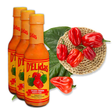 DELidas Habanero Hot Sauce, Natural Non-GMO Keto Friendly, 5 Fl Oz (Pack of 3)