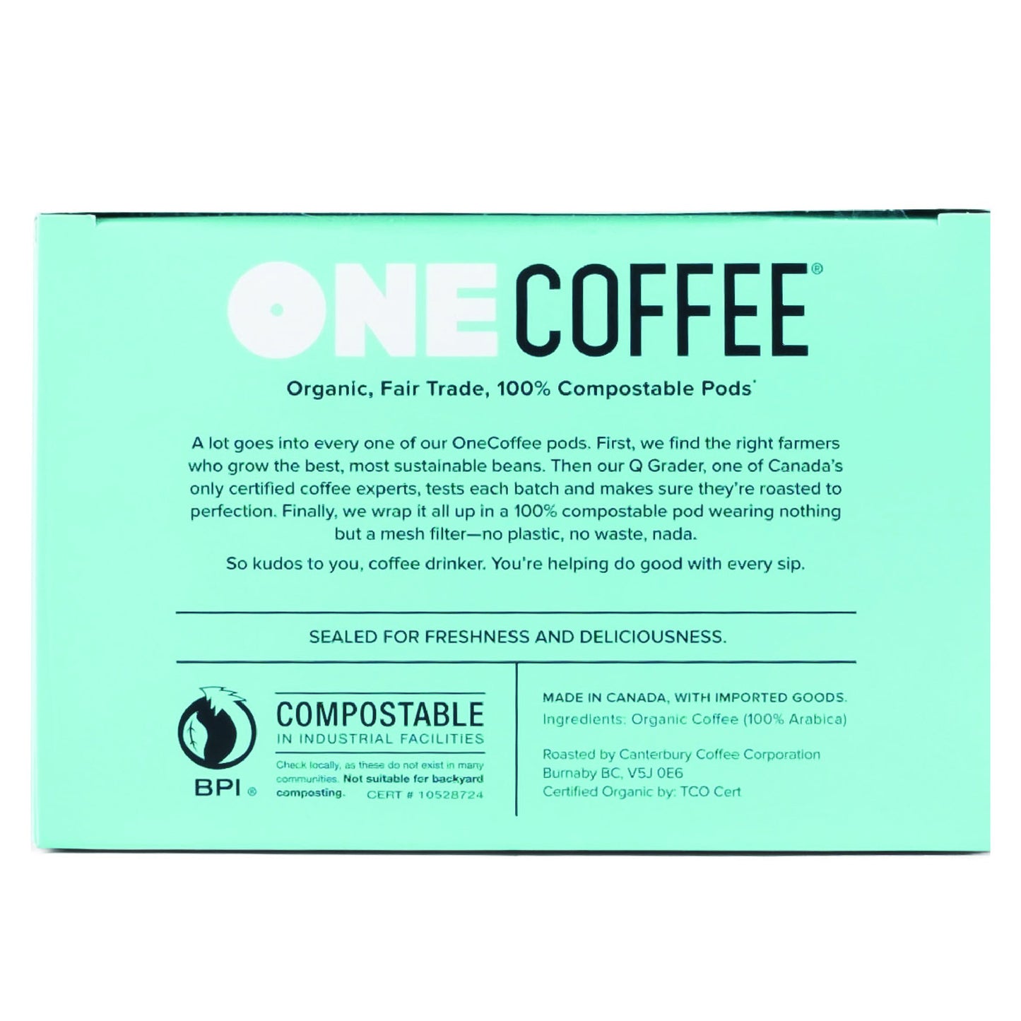 Onecoffee Organic Colombian Blend 12 Count Single Serve Coffee 100% Compostable K Cup For Keurig Machines