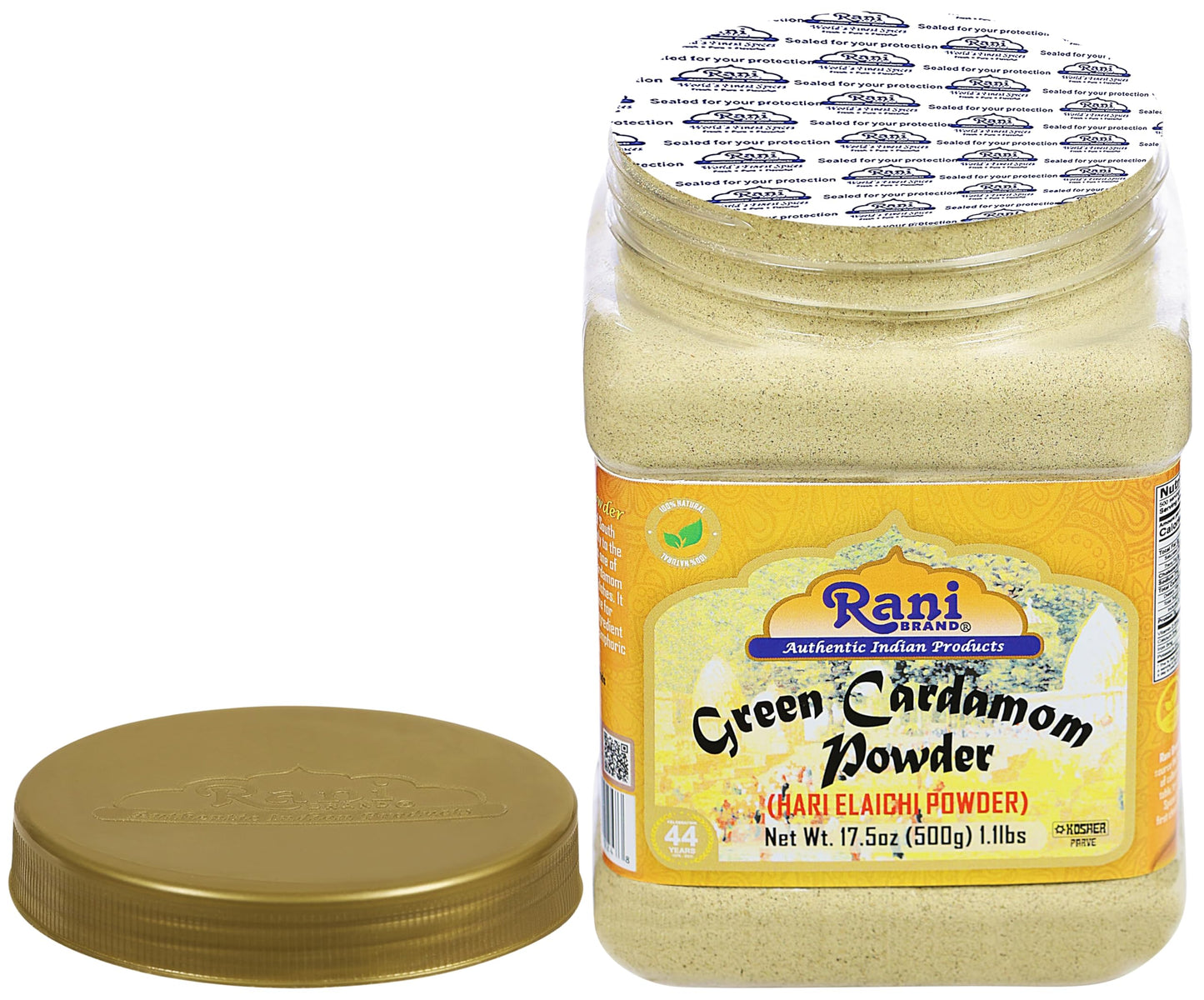 Rani Green Cardamom Pods Powder, All Natural, Vegan, 17.5oz (500g), Gluten Friendly, Non-GMO, Kosher, Product of India
