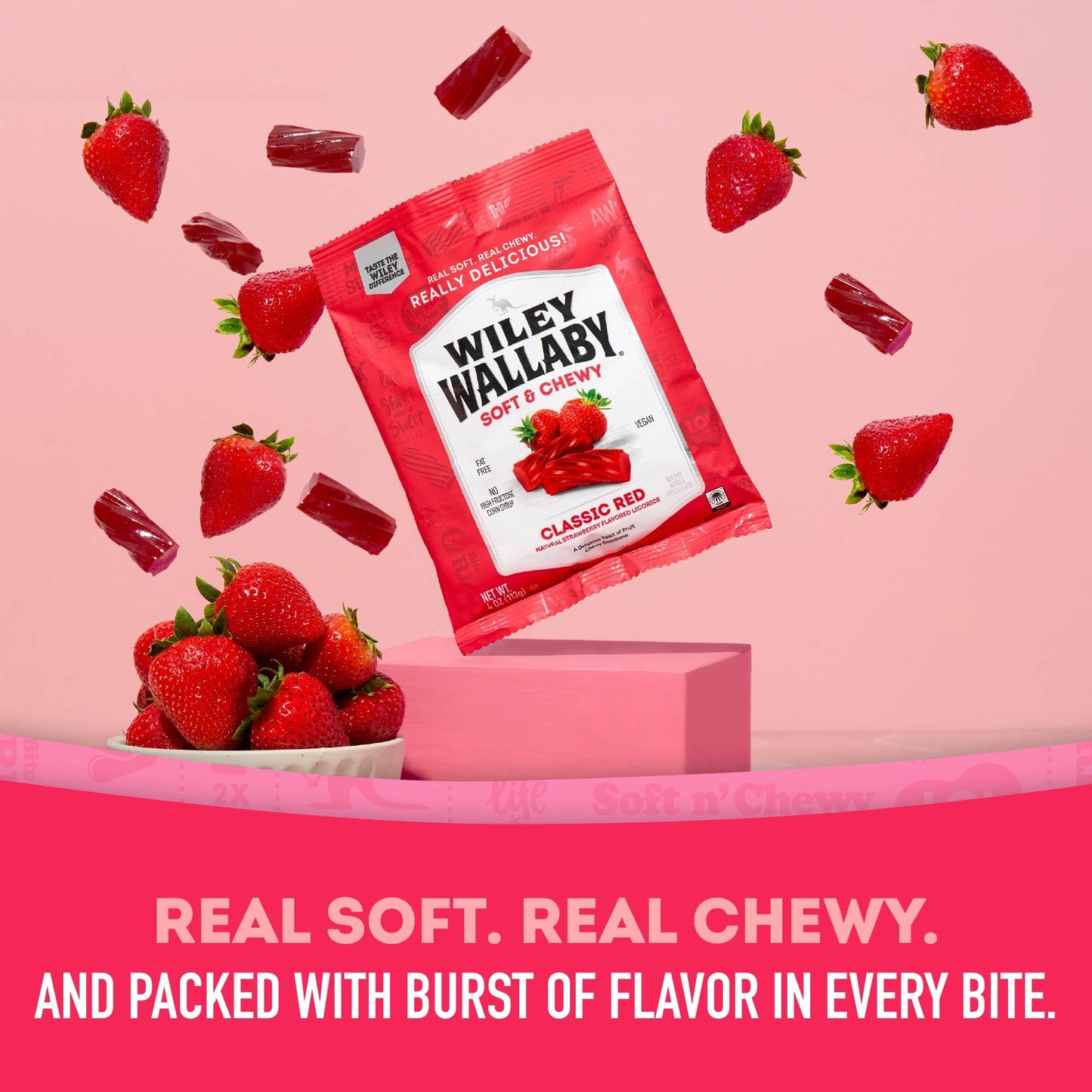 Wiley Wallaby Licorice 4 Ounce Classic Gourmet Soft & Chewy Australian Red Licorice Candy Twists, 12 Pack