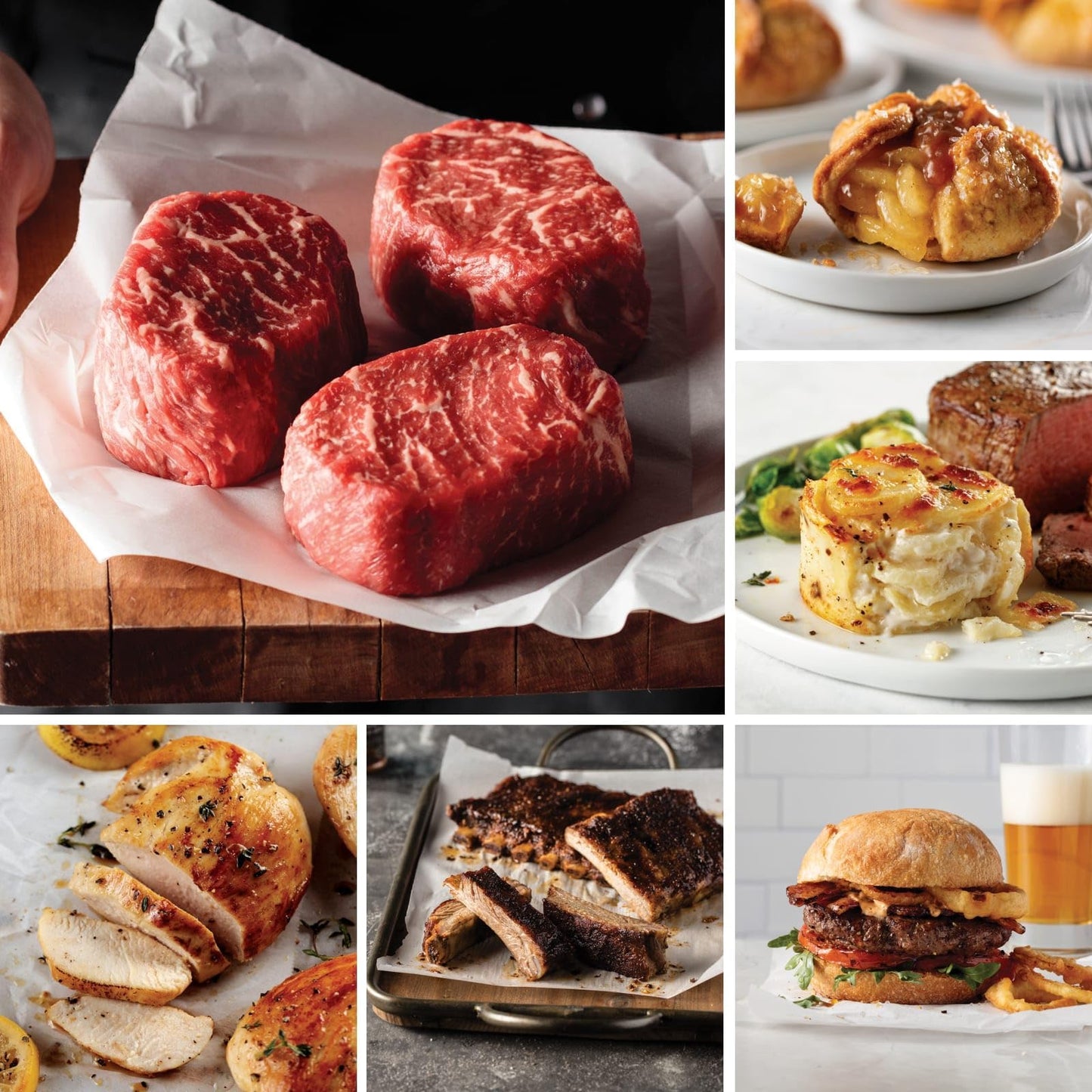 Omaha Steaks Barbecue Favorites - 4 Ribeyes, 4 Chicken Breasts, 2 Baby Back Ribs, 4 Burgers, 4 Scalloped Potatoes, 