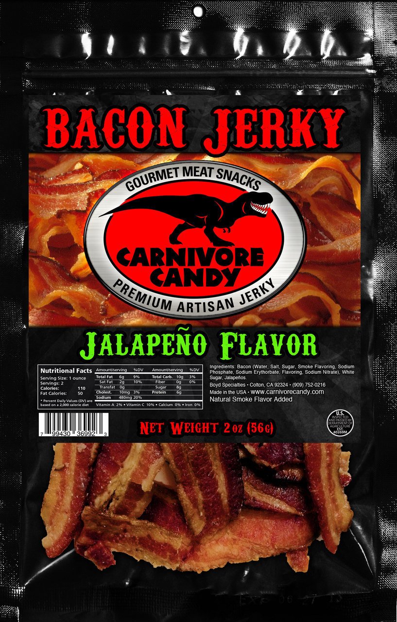 Carnivore Candy Bacon Jerky 5 Flavor Sampler Pack