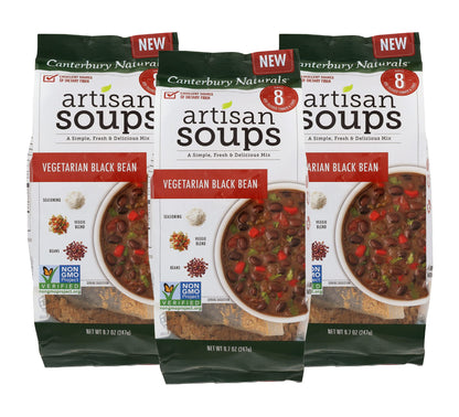 Canterbury Naturals Artisan Soup Mix, Vegetarian Black Bean Soup Mix, Non-GMO, Makes 8 Servings, 8.7-Ounce Bag (Pack of 3)