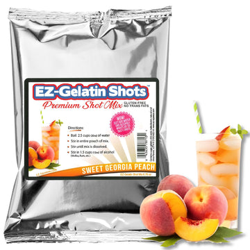 EZ-SQUEEZE Sweet Georgia Peach Jello Shot Mix - Gluten-Free Gelatin Powder, 6.78 oz, Orange, Easy to Make for Parties