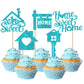 Rsstarxi Cupcake Toppers 30 Pack Glitter Paper Welcome New Home Decorations Blue