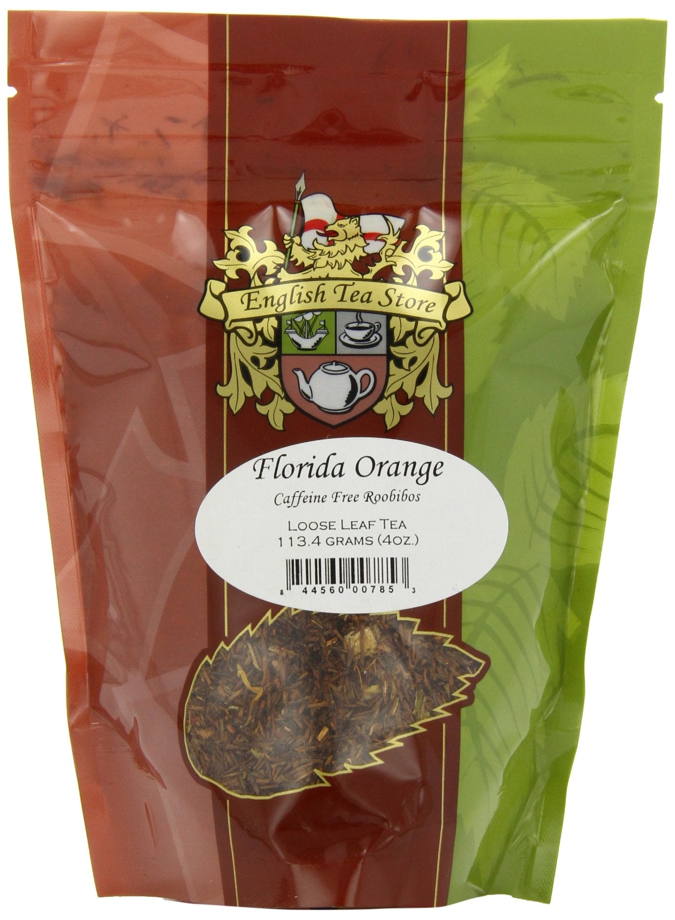 English Tea Store Loose Leaf Rooibos Tea - Florida Orange, Caffeine Free - 4 Ounce