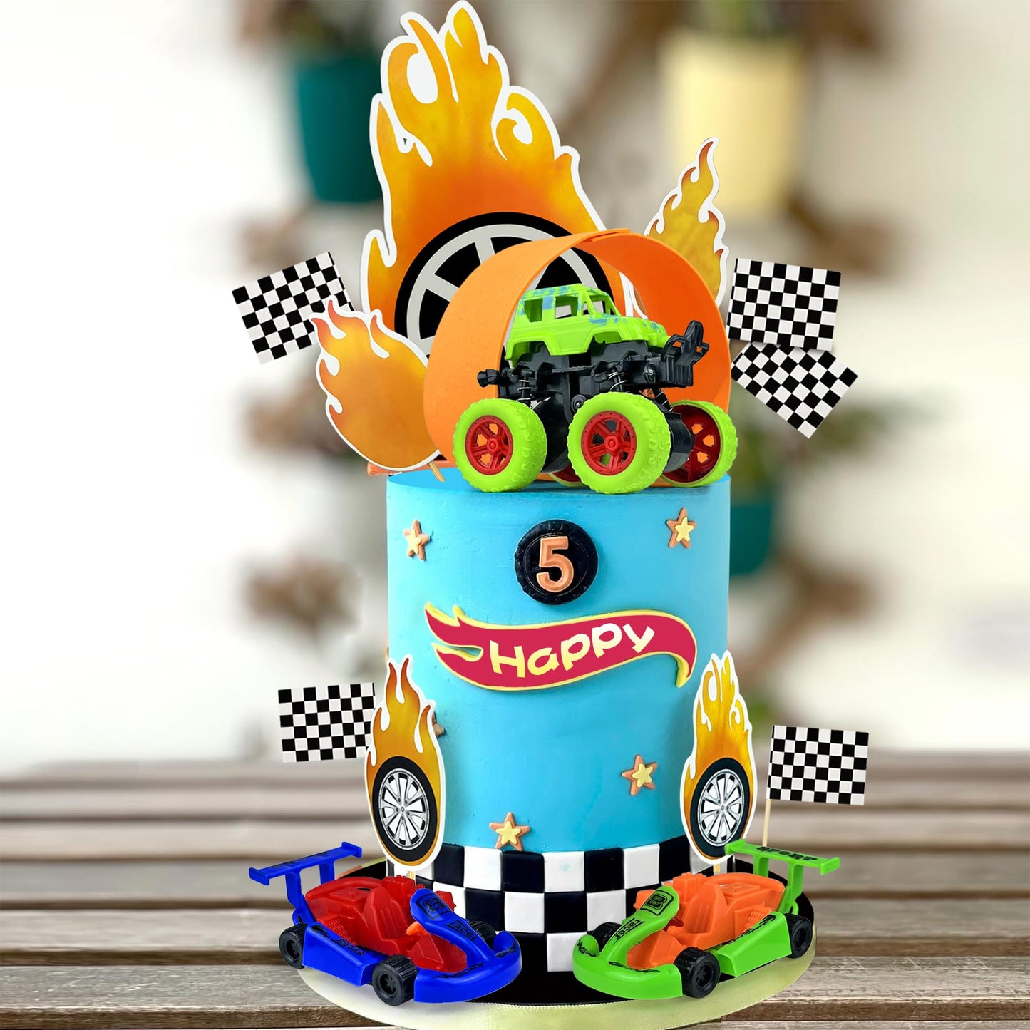 19Pcs Truck Cake Decorations Truck Cake Toppers Race Car Cake Toppers For Truck Themed Racing Car Party Decorations Supplies