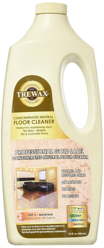 Trewax Vinyl Rubber And No Wax Neutral Floor Cleaner 32-Ounce