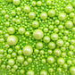 Weraru Edible Green Pearl Sugar Sprinkles Candy Mixing Size Baking Edible Cake Decorations Cupcake Toppers Cookie Decorating Cel