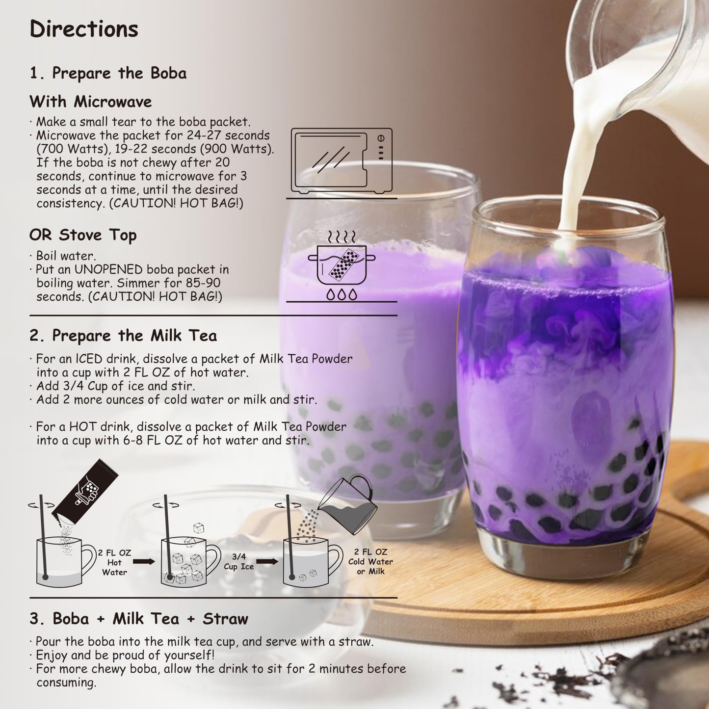 Boba Moo X Premium Boba Tea Kit With Taro Milk Tea Flavor - Only 5,000 Kits Yearly, Small Batch Bubble Tea Kit With Boba Tapioca
