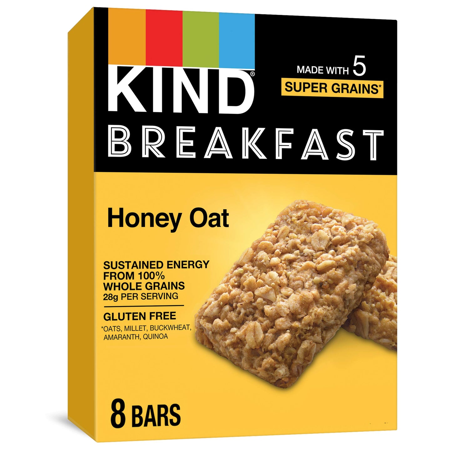 Kind Breakfast Bars, Honey Oat, Healthy Snacks, Gluten Free, 32 Count