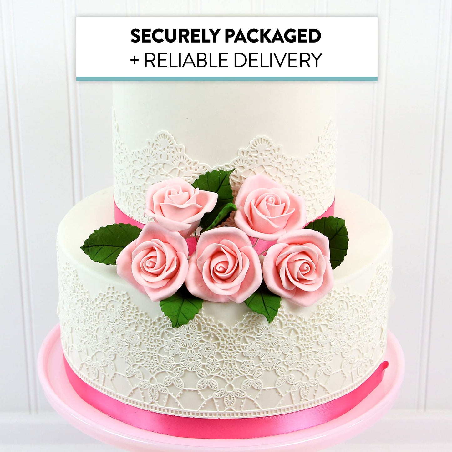 Global Sugar Art Peace Rose Sugar Cake Flowers Pink 2 Inch, 8 Count By Chef Alan Tetreault