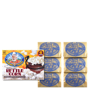 Cousin Willie s Microwave Popcorn Bags, Kettle Corn (8 Boxes, 48 Bags), Gourmet Popcorn Boxes for Party, Whole Grain Popcorn, G