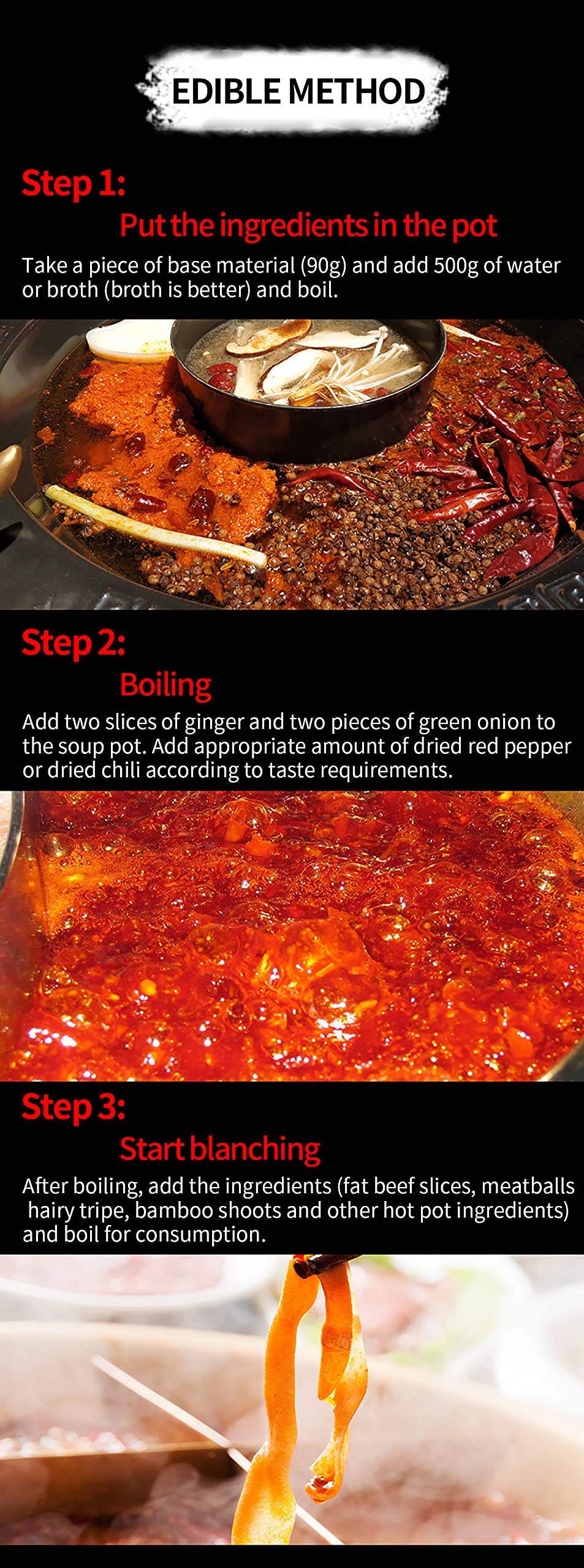 Authentic Chinese Hot Pot Soup Base 17.63Oz (500G), Haorenjia Sichuan Hotpot Broth Sauce Spicy Seasoning