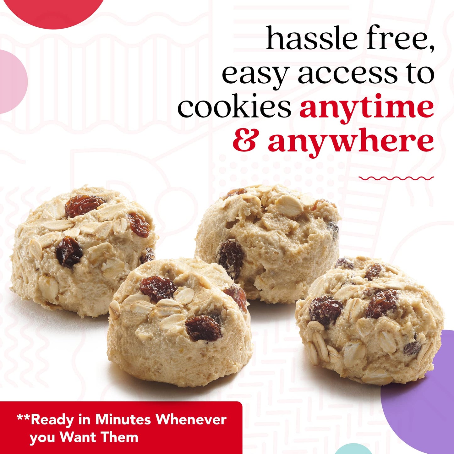 David'S Cookies Preformed Frozen Cookie Dough Oatmeal Raisin 80 Count