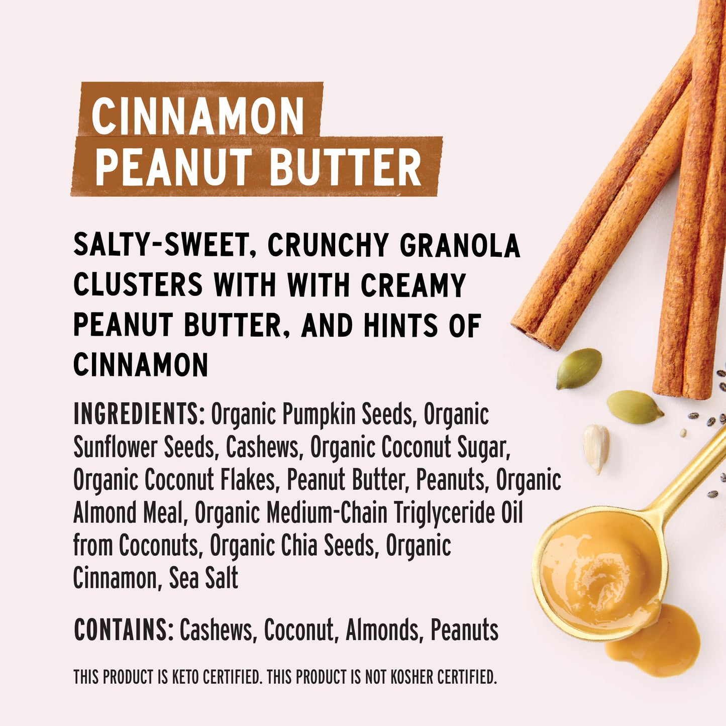 Purely Elizabeth Granola Peanut Butter Collagen Keto Granola, Made With Nuts And Seeds, Grain-Free, Gluten-Free, Non-Gmo (8Oz Ba
