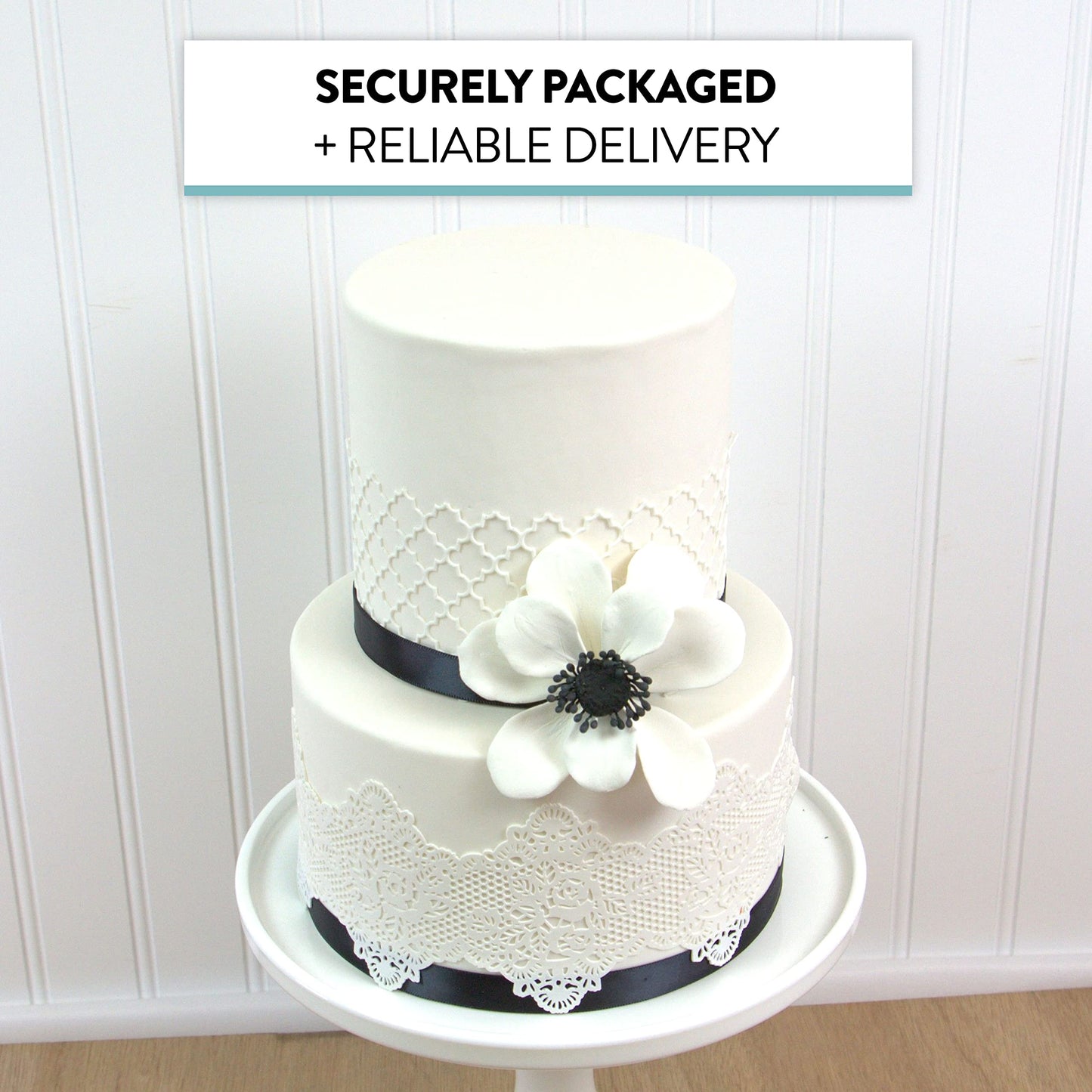 Global Sugar Art Poppy Anemone Sugar Cake Flowers White With Black Center, 3 Count By Chef Alan Tetreault
