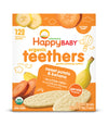 Happy Baby Organics Baby Snacks, Gentle Teething Wafers, Gluten Free & Vegan, Sweet Potato & Banana, 12 Count (Pack Of 6)