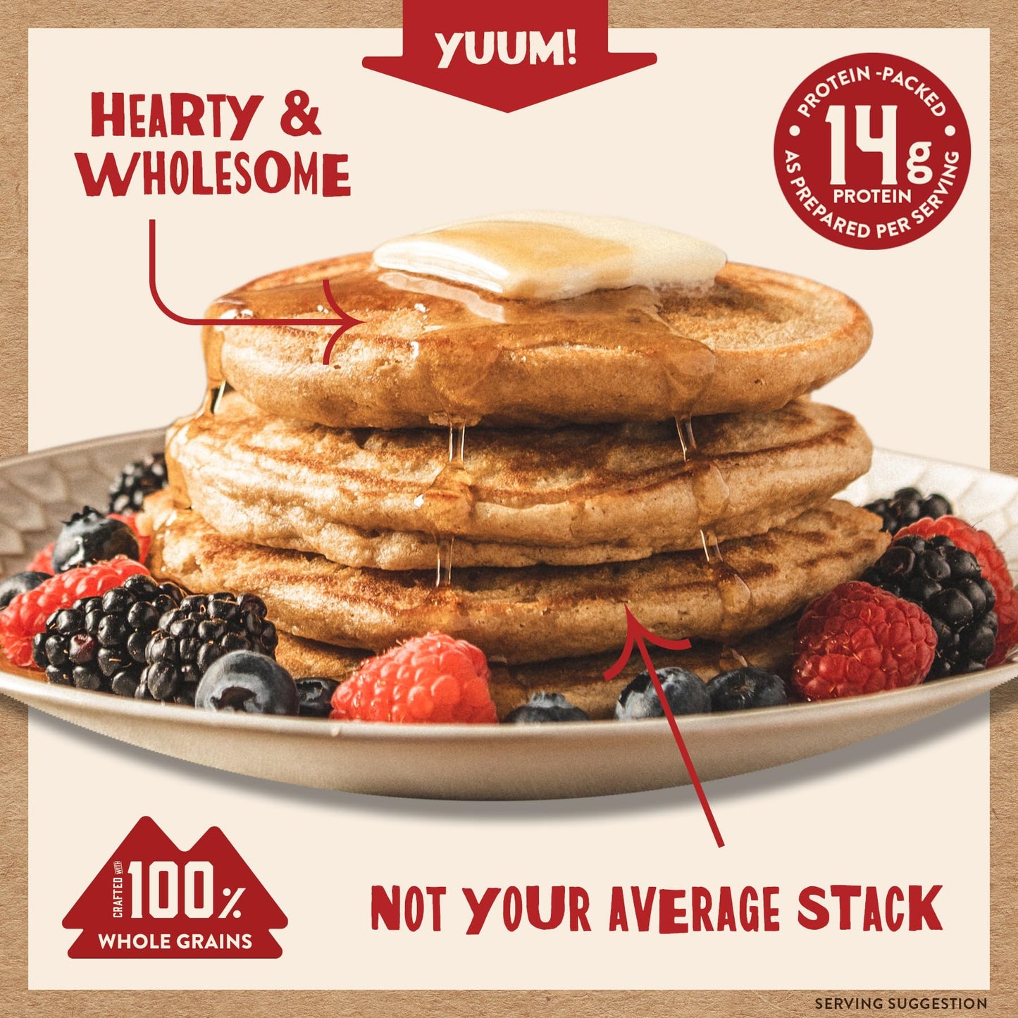 Kodiak Kernza Power Cakes, Pancake & Waffle Mix, Original, High Protein,100% Whole Grains (Pack of 6)