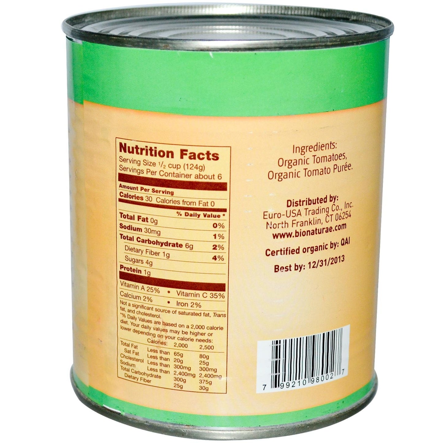 Bionaturae Organic Diced Tomatoes, No Salt Added, 28.2 Oz