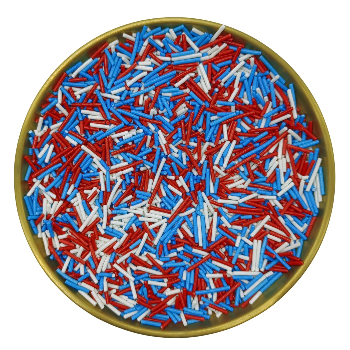 Red & Blue & White Jimmy Sprinkles Edible Mix Size Jimmies Cake Decorations Soft Jimmies For Topping Ice Cream, Cookies, Cakes,