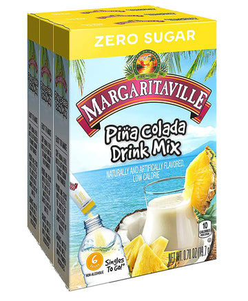 Margaritaville SINGLES TO GO! Pina Colada Drink Mix, 3 Pack, 0.7 Ounce Each