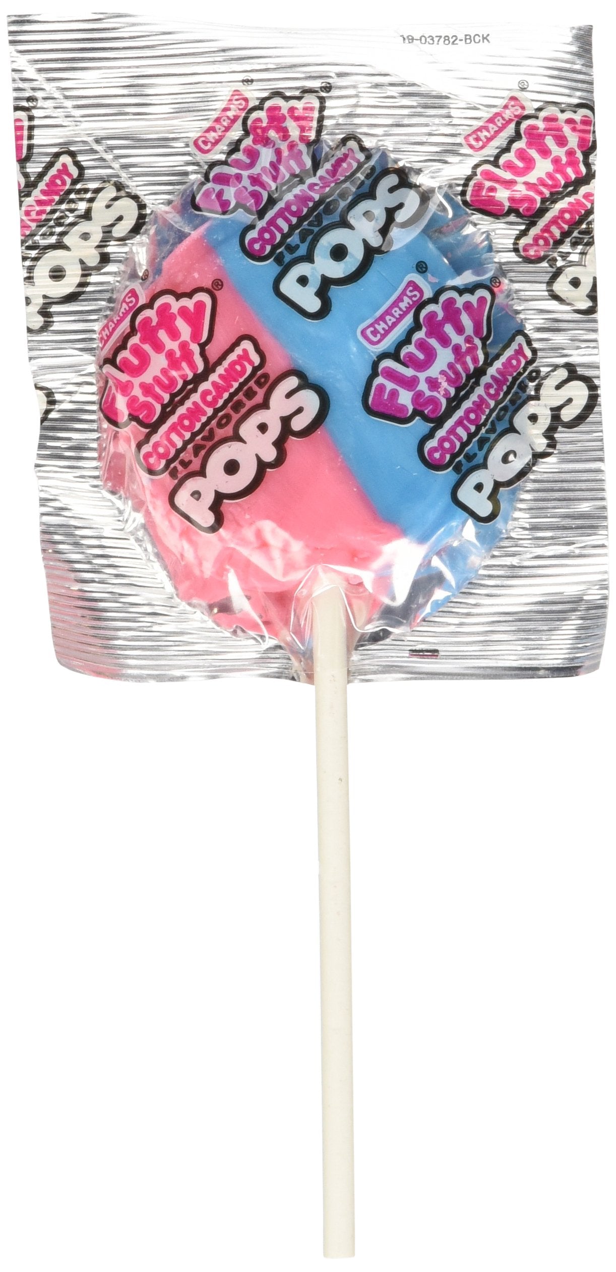 Charms Fluffy Stuff Cotton Candy Lollipops- (Pack Of 48)