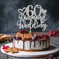 1 Pcs 60Th Wedding Anniversary Cake Topper With Heart Silver Glitter Silver 60 Diamond Wedding Cake Pick Cheers To 60 Years Cake