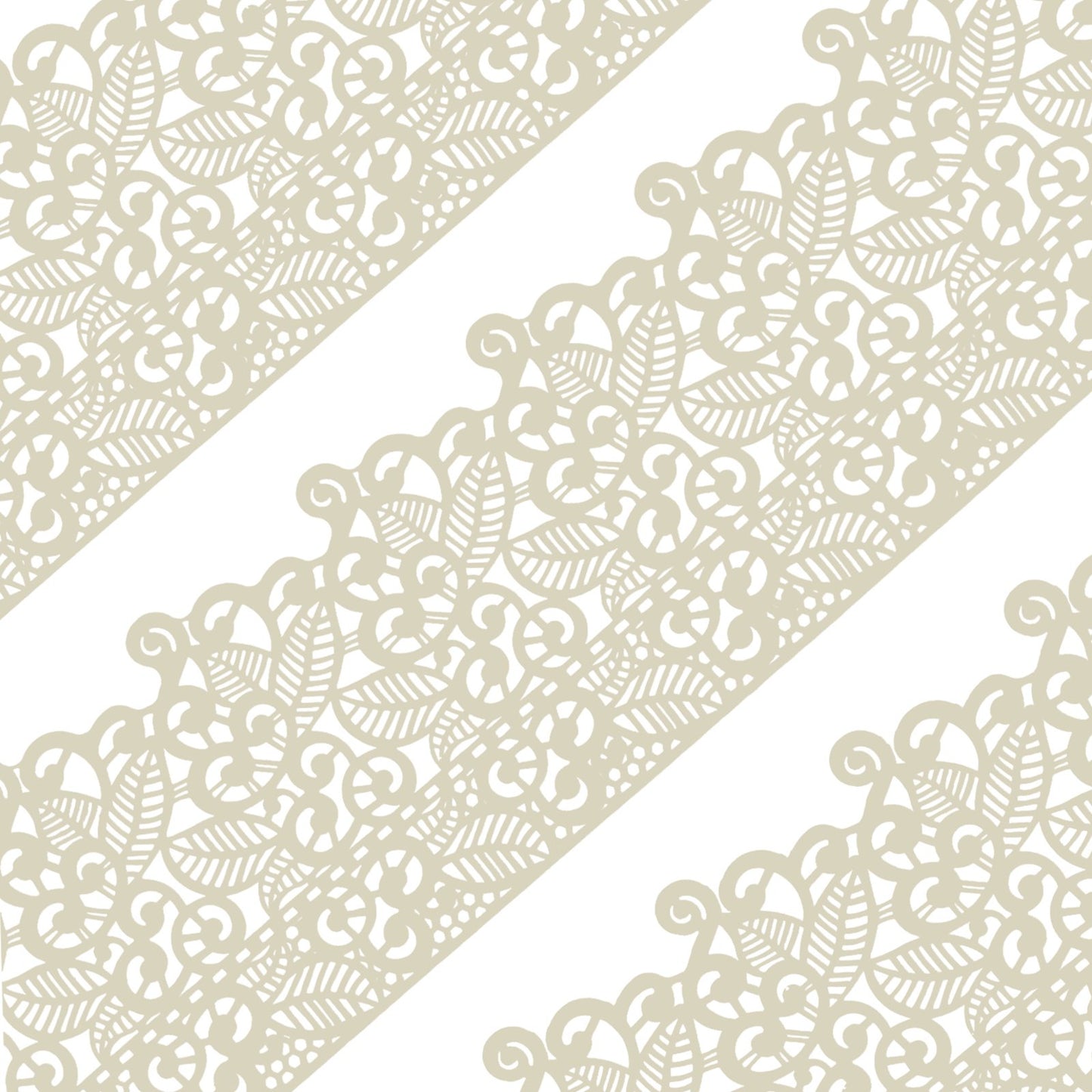 FUNSHOWCASE Edible Cake Lace Set, Leaf Scroll Design, Ivory White, 10-Piece, 14-Inch, Model 1323