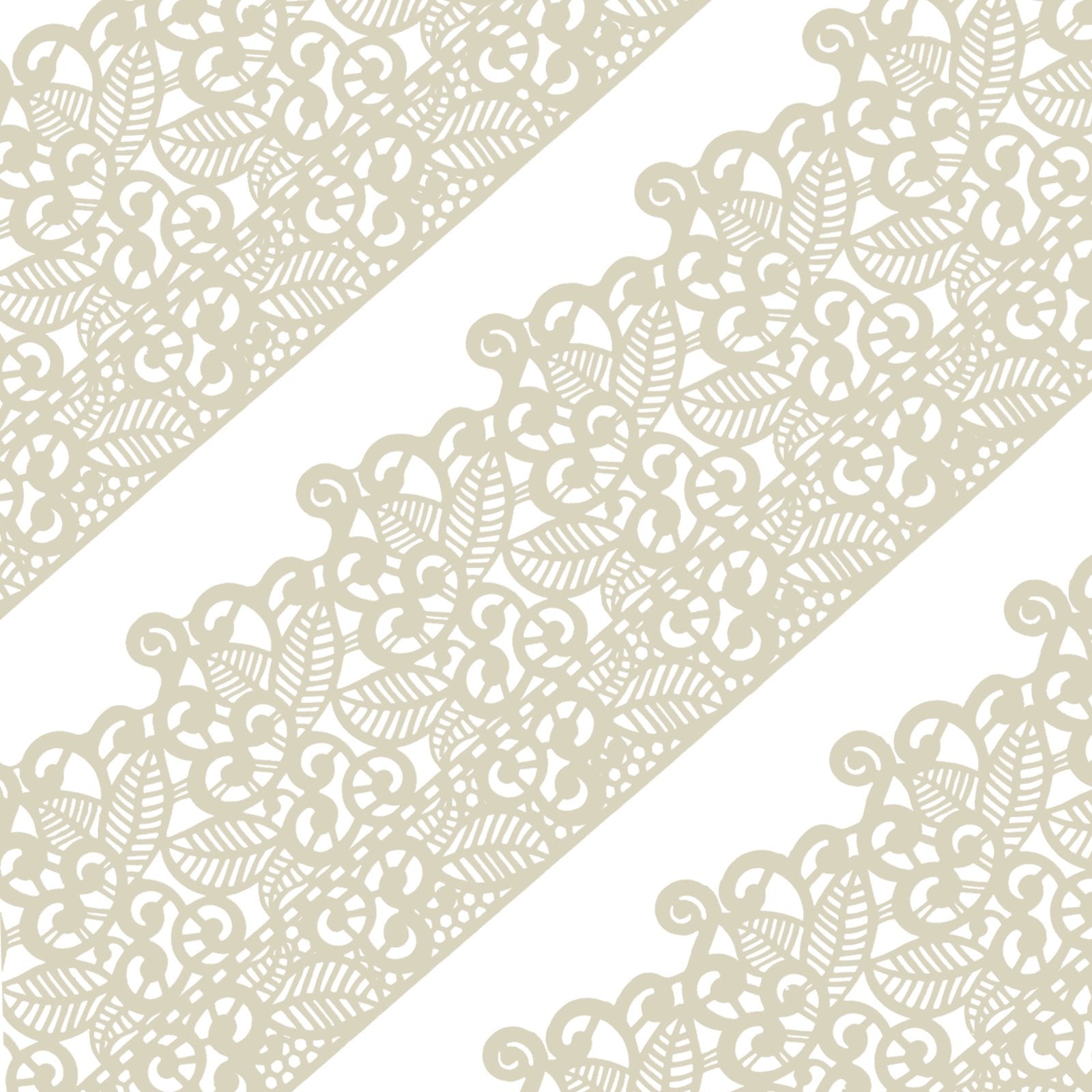 FUNSHOWCASE Edible Cake Lace Set, Leaf Scroll Design, Ivory White, 10-Piece, 14-Inch, Model 1323