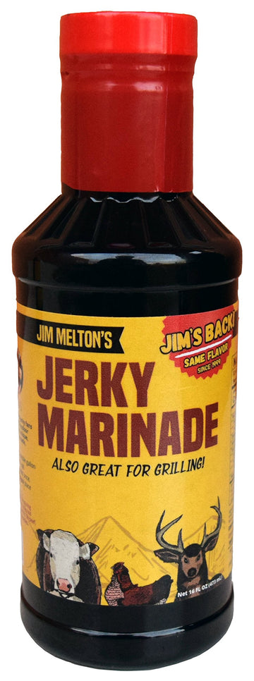 Jim Meltons Jerky Marinade - Hickory Smoke Flavor - 16 Fl Oz - No MSG or Nitrates - Make Your Own Homemade Jerky