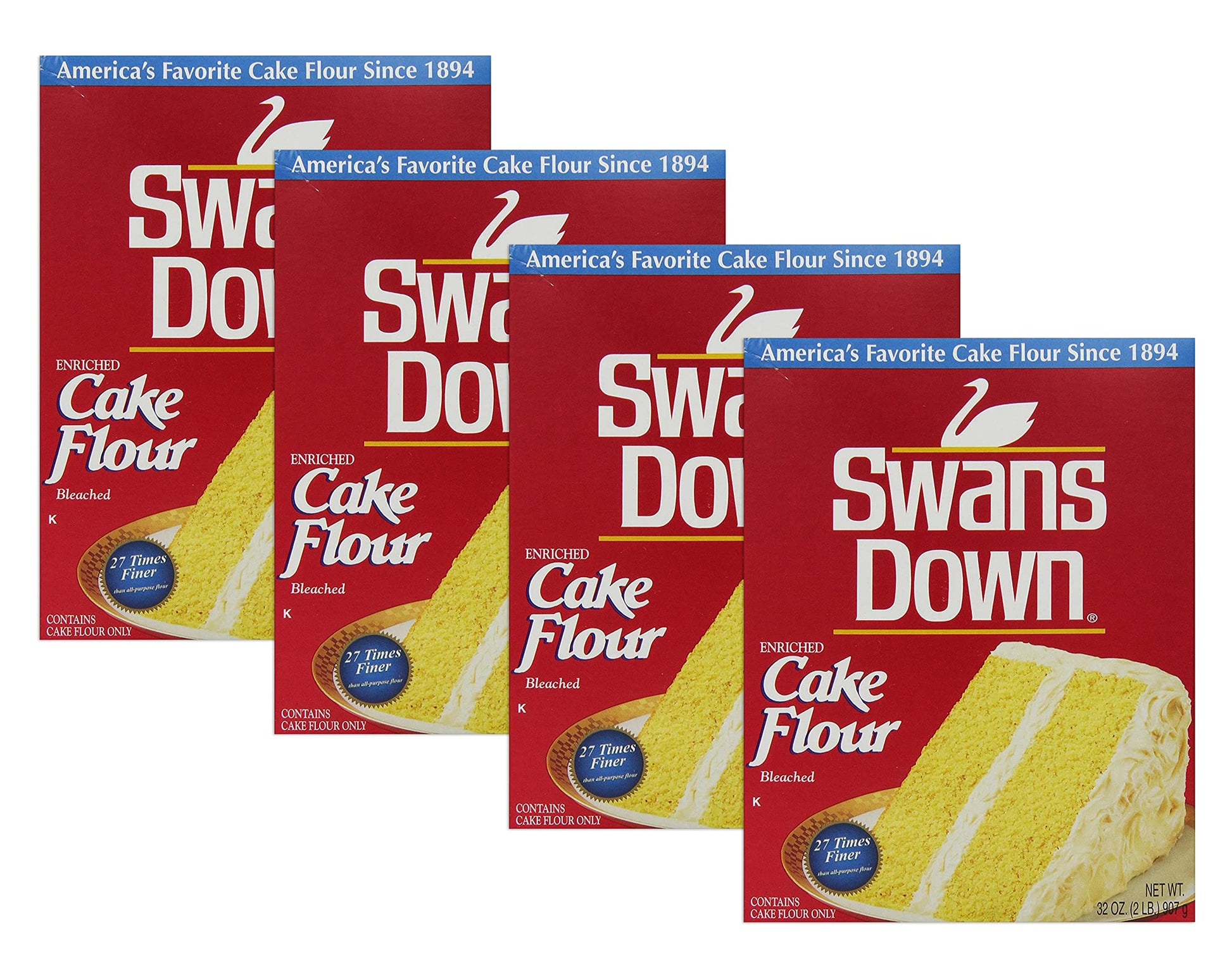 Swans Down Regular Cake Flour, 32oz Box (Pack of 4)