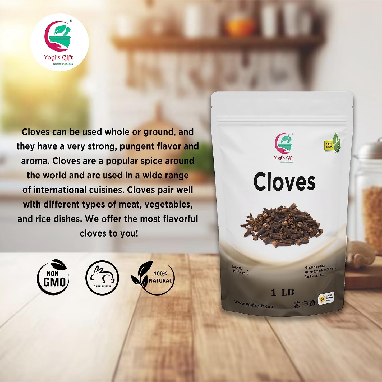 Cloves Whole 1 LB | Premium Quality Cloves | Handpicked | Perfect for Cooking, Smoothies, Pomander Balls & Tea | Enhance Your Di