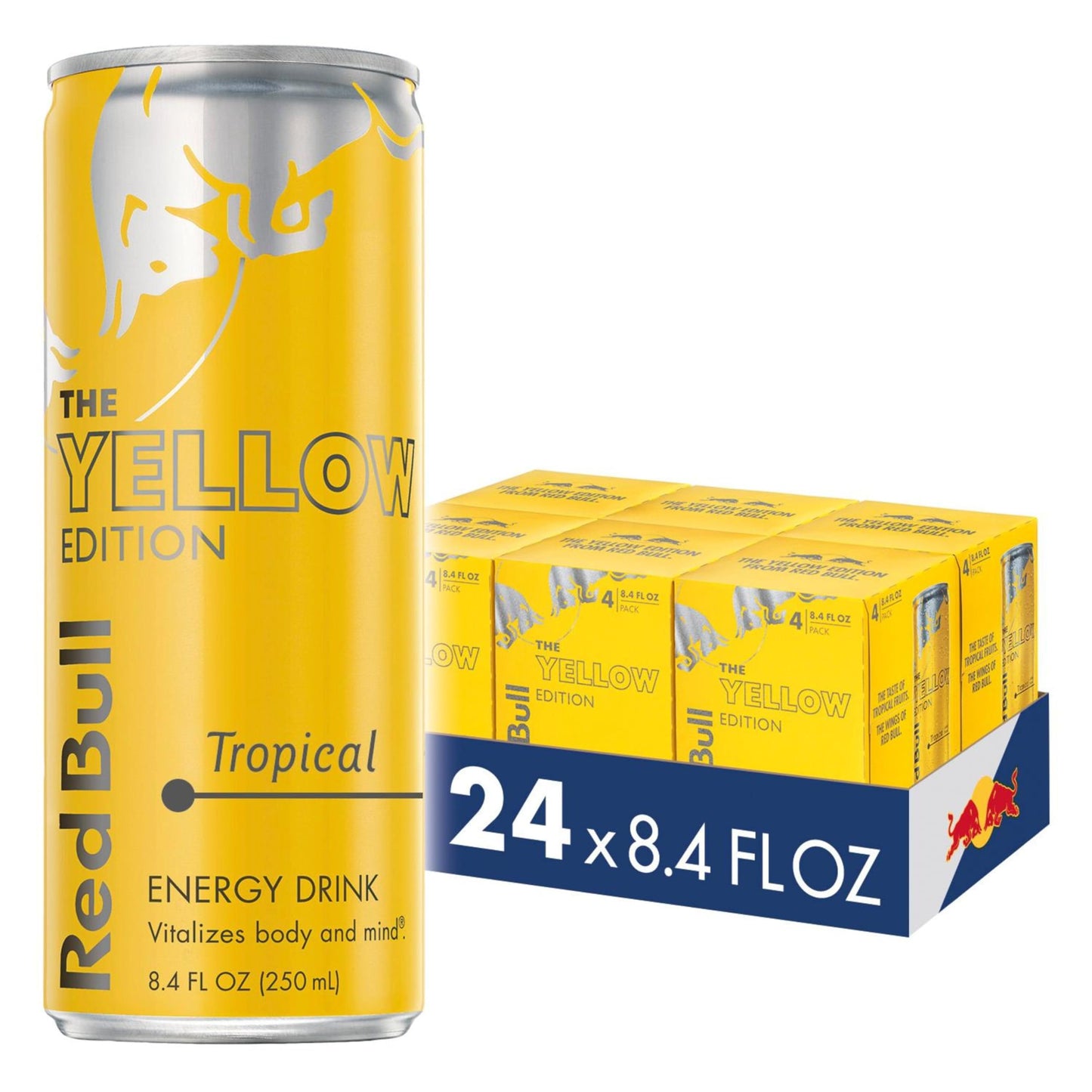 Red Bull Tropical Energy Drink, 8.4 Fl Oz, 24 Cans (6 Packs of 4), Model RB203755