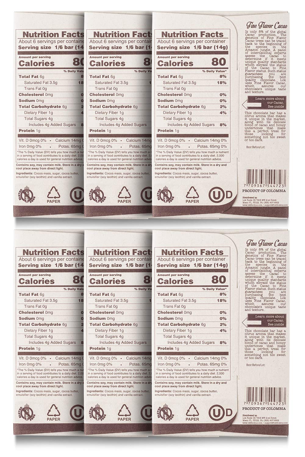 Lok Dark Chocolate Bar 70% Cacao | Fair Trade, Non Gmo, Kosher, Gluten Free, Vegan, Bean-To-Bar, Paleo, Ethically Sourced Lk | 3