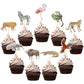 Gyufise 36Pcs Jungle Safari Animal Cupcake Toppers Tiger Zebra Cow Lion Cupcake Pick Decorations For Jungle Theme Baby Shower Bi