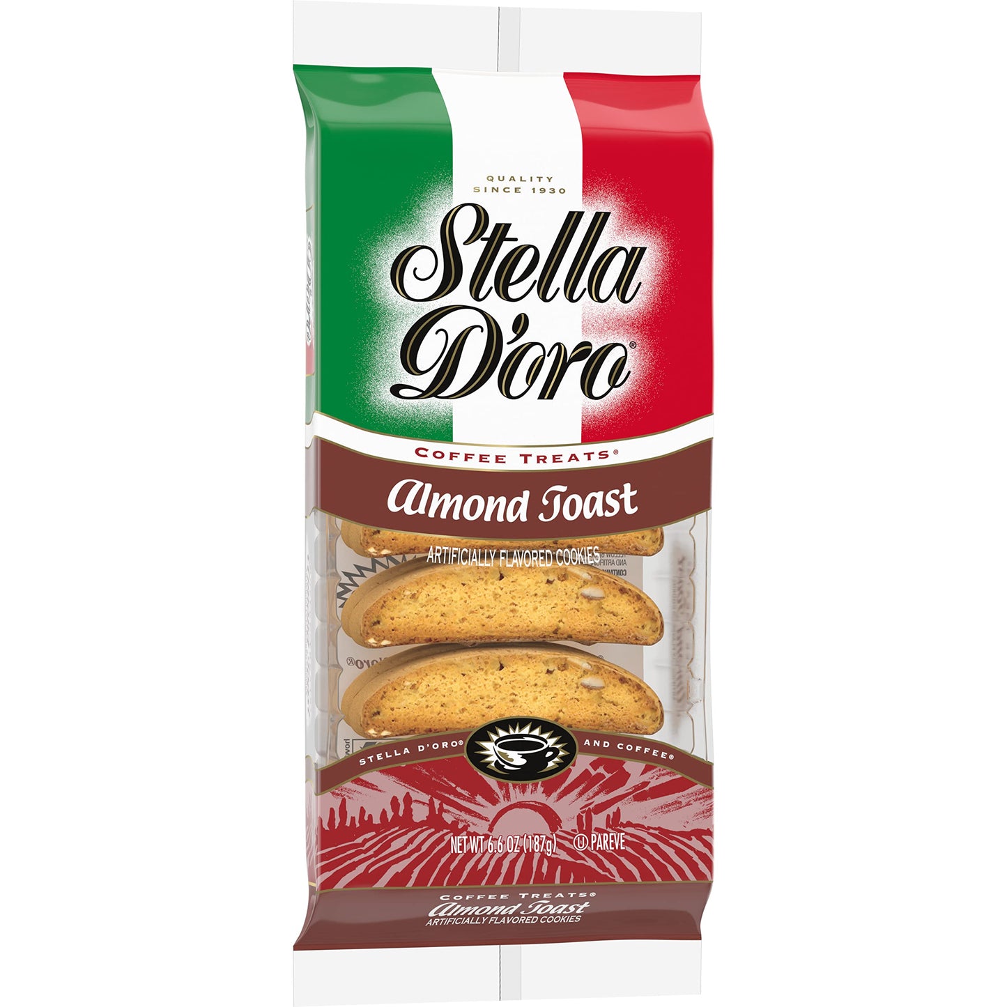 Stella D'oro Almond Toast Crunchy Coffee Treats Cookies, 6.6 Oz (Pack of 12)