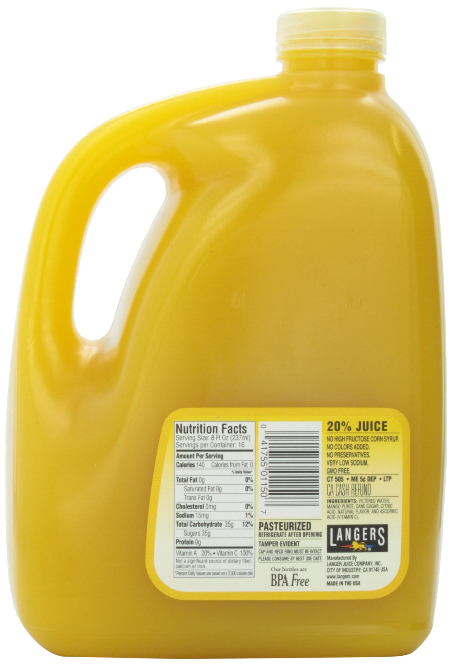 Langers Juice, Mango Nectar, 128 Fl Oz (Pack of 1)