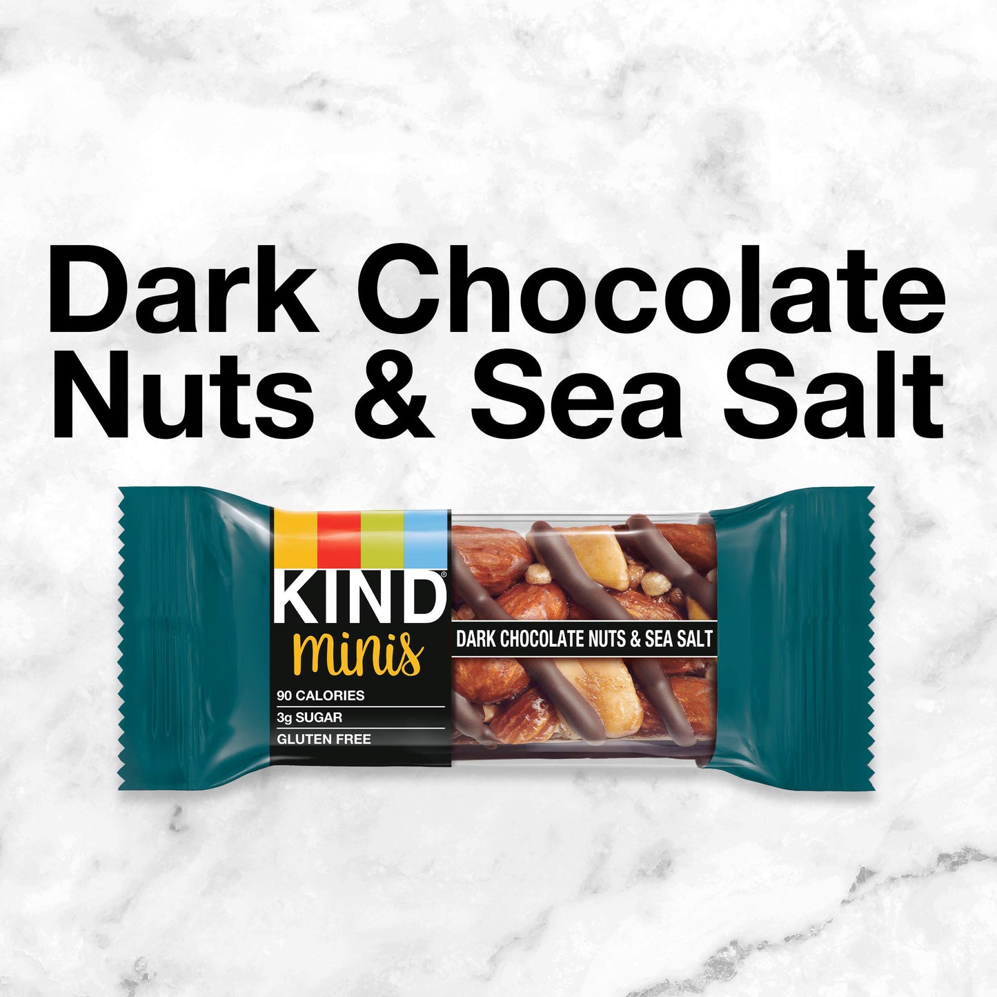 KIND Bar Minis, Dark Chocolate Nuts & Sea Salt, Gluten Free, 100 Calories, Low Sugar, 80 Count