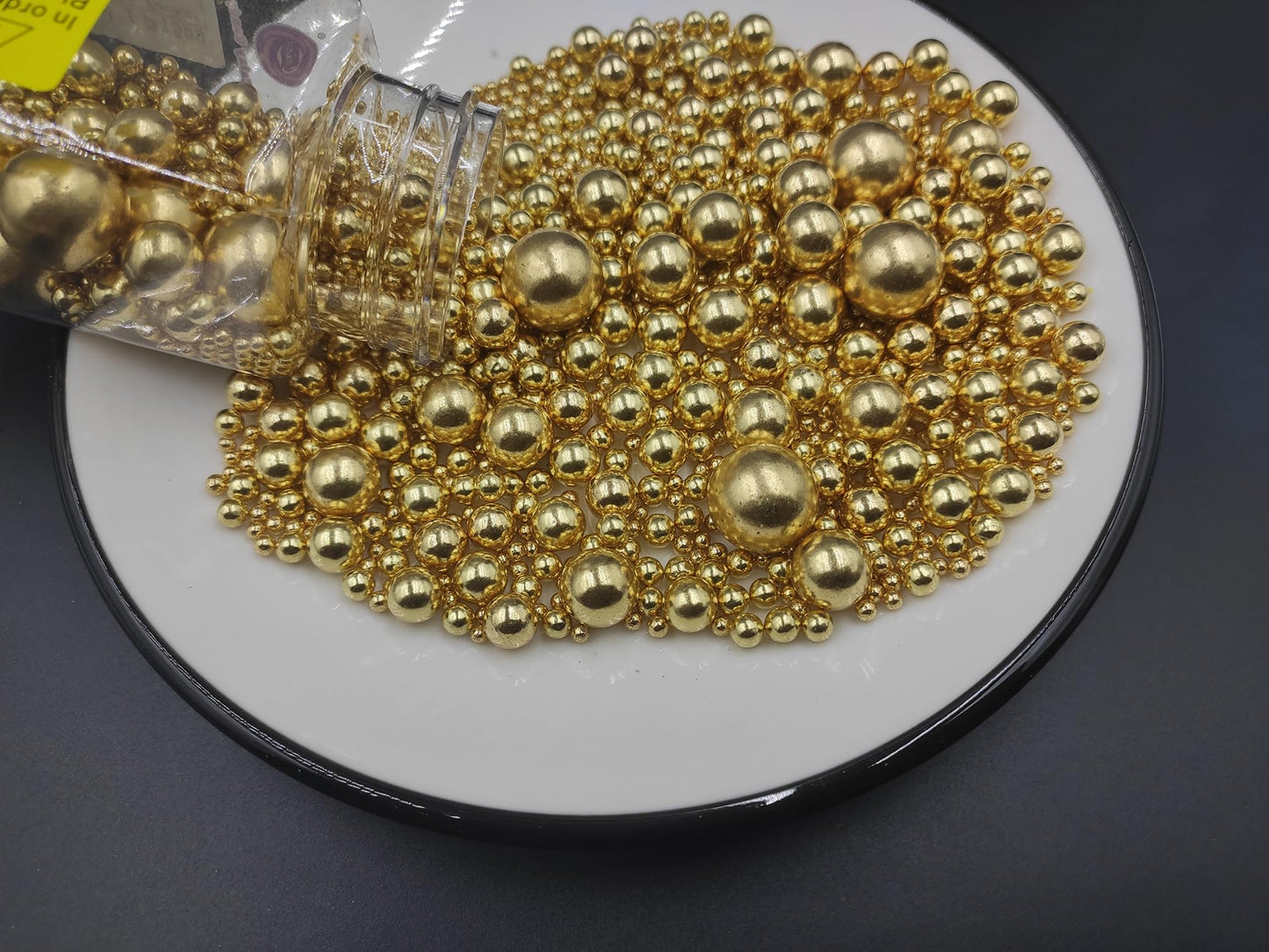 Super Gold Pearls Sugar Sprinkles 120G/4.23 Oz, Mix Size Candy Pearl For Cake Decorating And Cupcake Toppers, Cookie Decorations