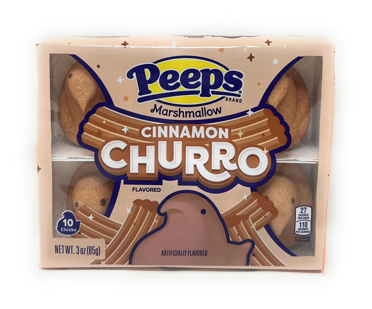 Peeps Cinnamon Churro Marshmallow Chicks - 10 Count - Sweet   for Easter and Celebrations