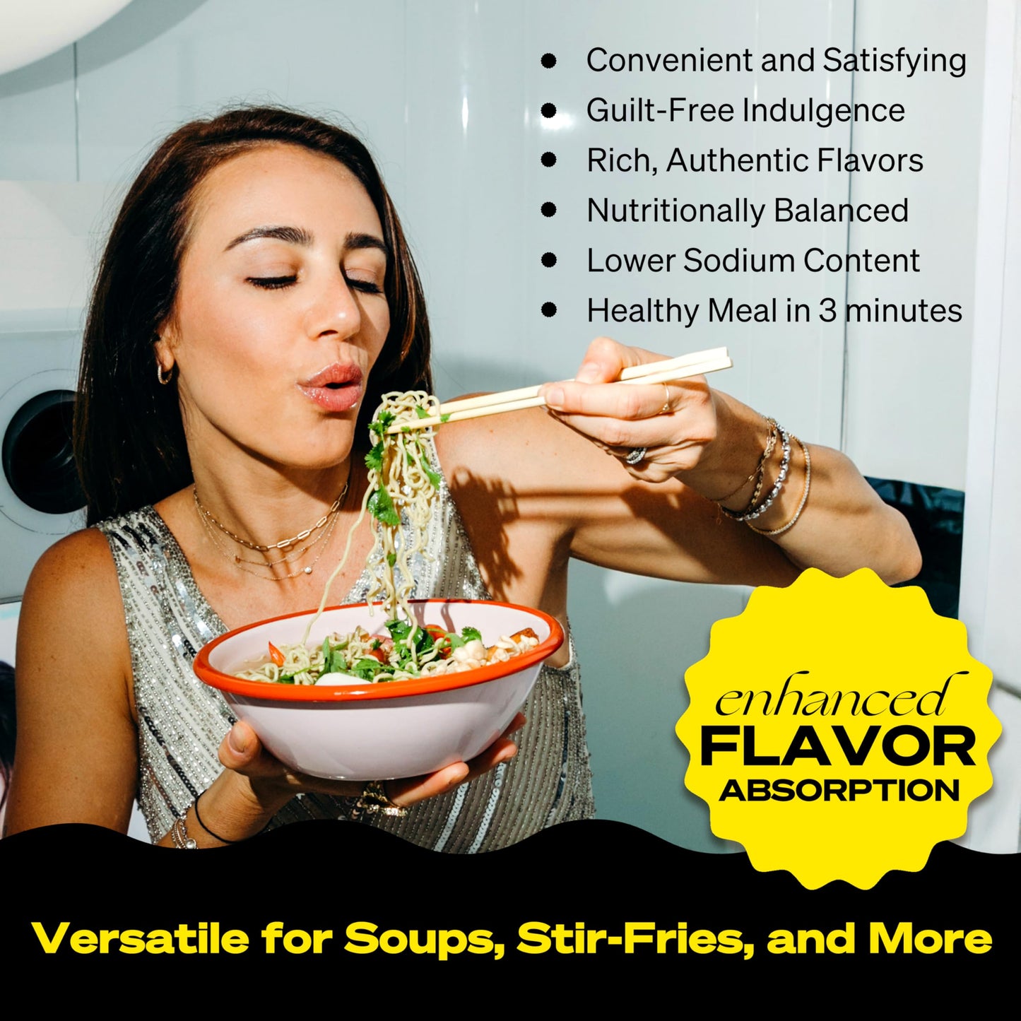 Immi Creamy 'Chicken' Ramen Cup Noodles - 18G Plant-Based Protein, 8G Net Carbs, Keto Friendly, High Protein, High Fiber, Ready