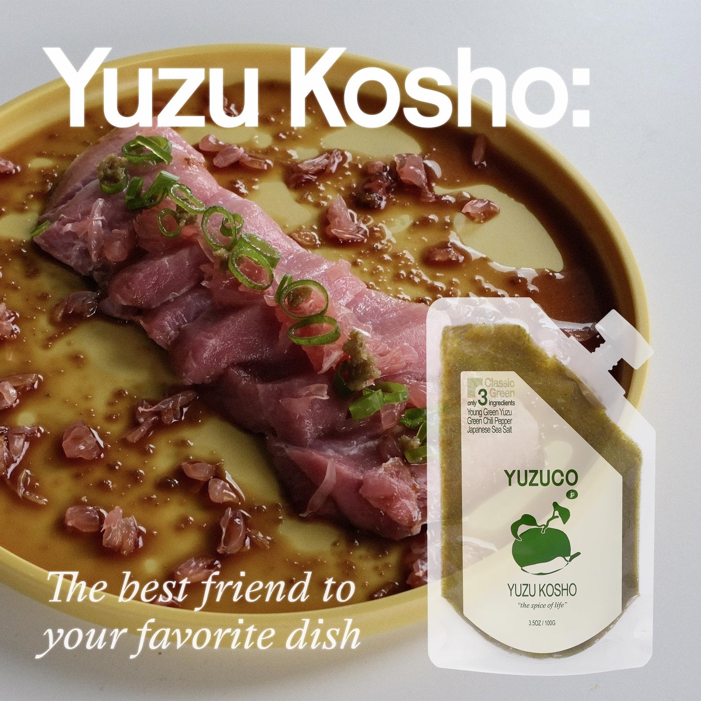 Yuzuco - Yuzu Kosho - 3.5Oz (100G) - Loved By Chefs - Citrus, Salt And Spice - Classic Green - Made In Japan