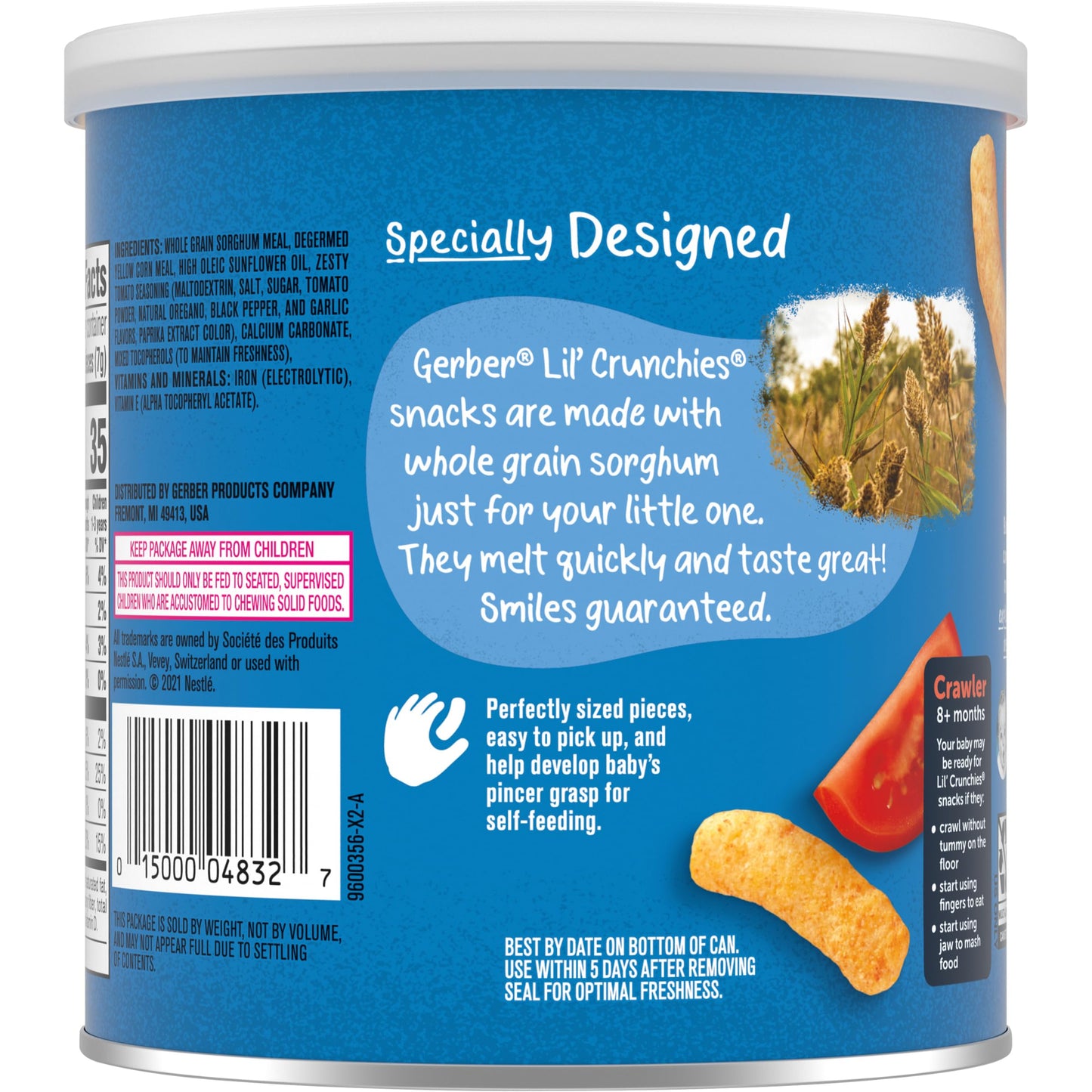 Gerber Snacks For Baby Lil Crunchies, Garden Tomato, 1.48 Ounce (Pack Of 6)