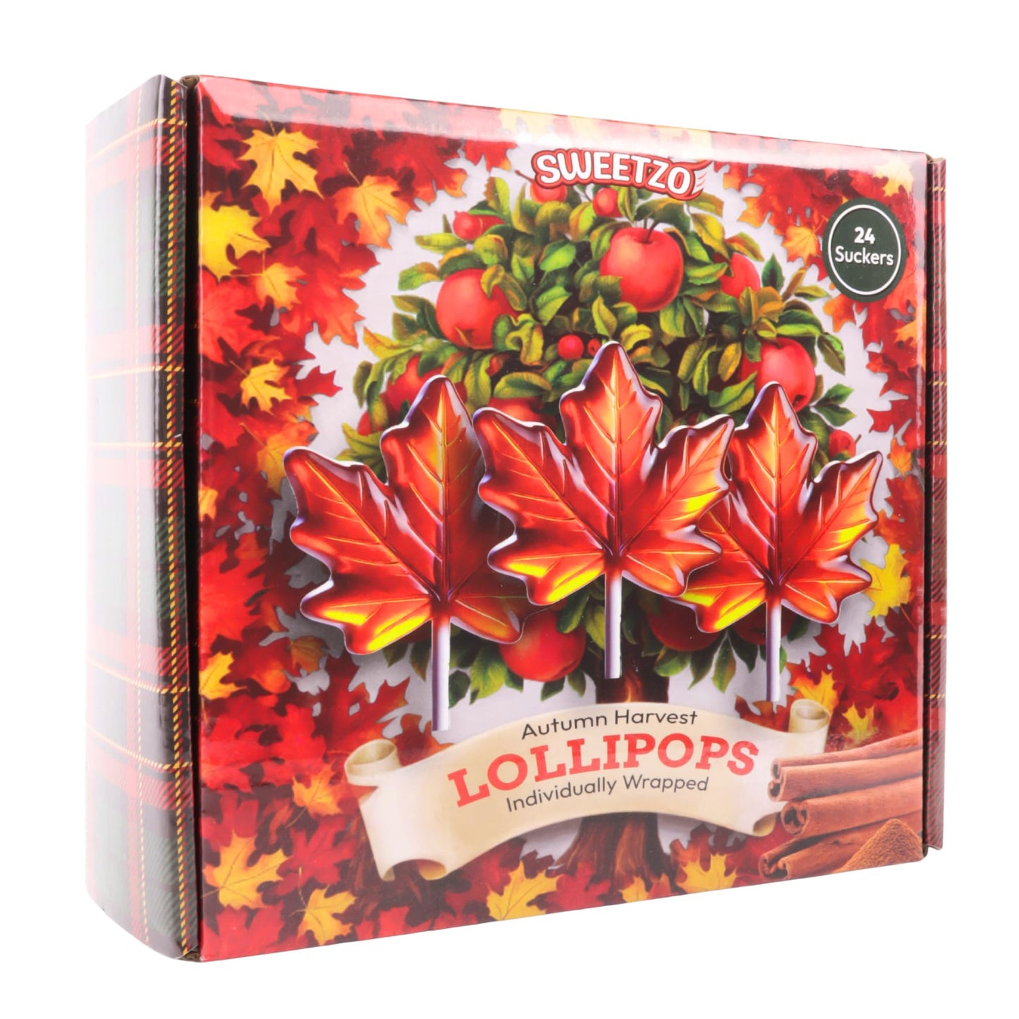 Autumn Leaf Lollipops  Individually Wrapped Thanksgiving and Fall 2025 Themed Candy  Caramel  Green Apple  and Maple Cinnamon  24 Suckers