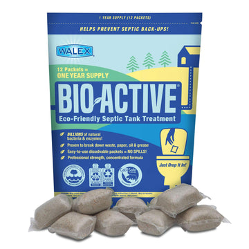 Walex Bio-31112 Bio-Active Drop-Ins Septic Additive, 12 Pack, 1 Years Supply, Multi-Color