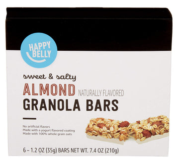 Happy Belly Almond Granola Bars, Sweet & Salty, 1.2 Oz, 6 Count